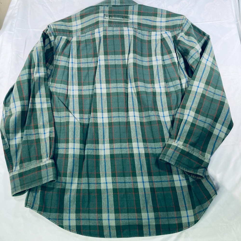 Duluth Trading Mens Green Plaid Long Sleeve Flannel Gorpcore Shirt Size Medium - Picture 3 of 7